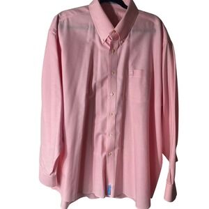 Duck Head Mens 2XL Pink Wrinkle Free Button Down Shirt Long Sleeve Cotton Blend